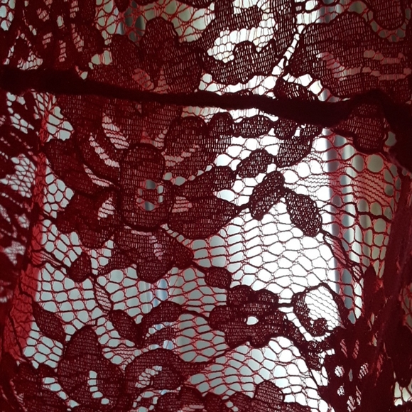 Celebrate The ♥️ 🤍 💙 W/THIS RED LACE FLORAL DRESS APT.9 SZ 14 - Picture 2 of 8